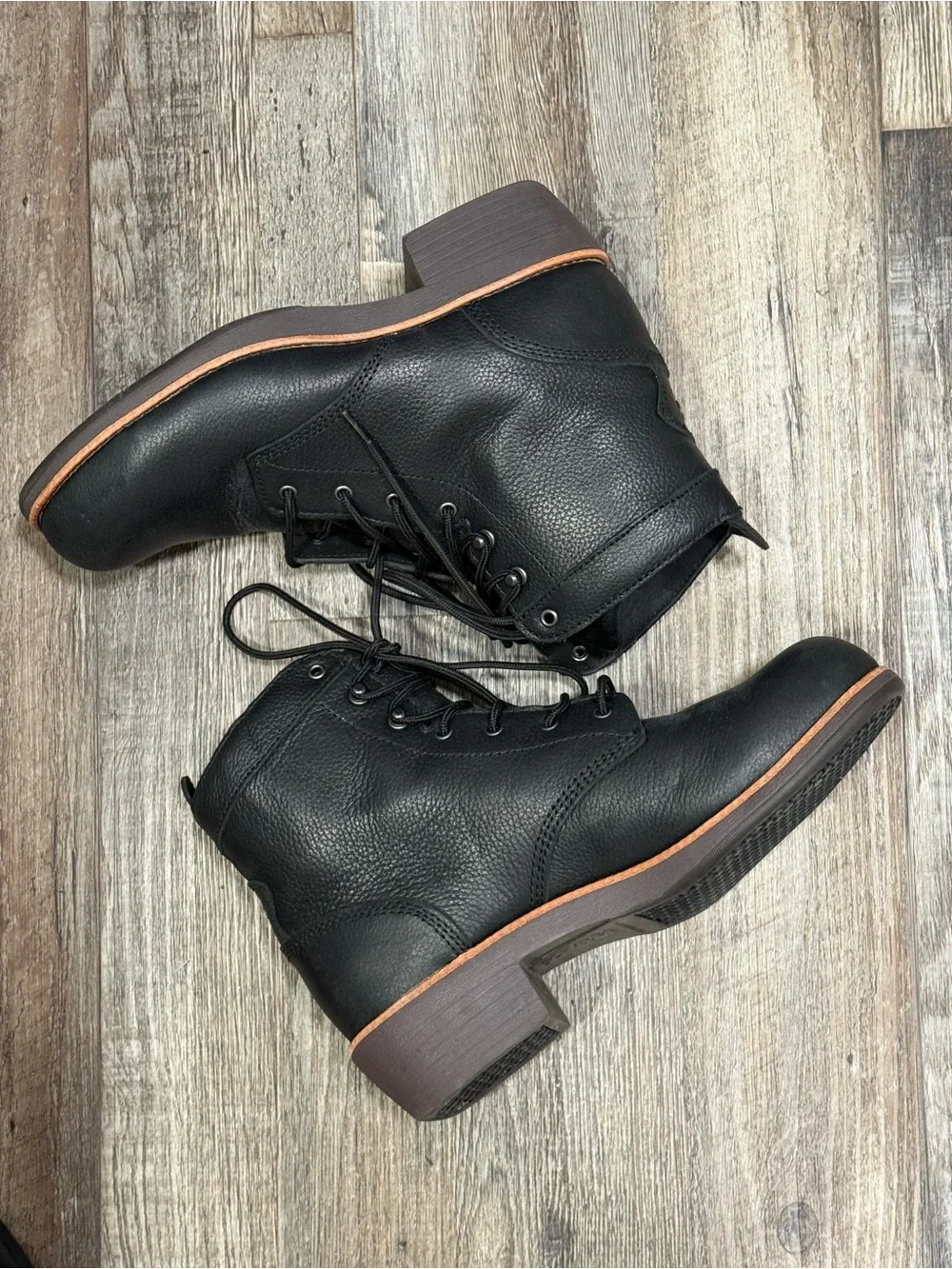 Red Wing Worx Black Leather Boots | Steel toe Women’s Size 9 - Picture 3 of 7